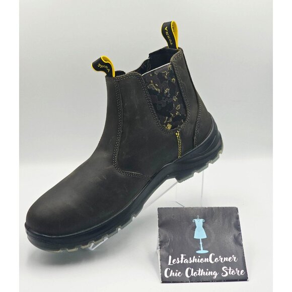 Terra Men's Black Leather Chelsea Soft Toe Pull-On Work Boots Size 10 2844 - Picture 16 of 16